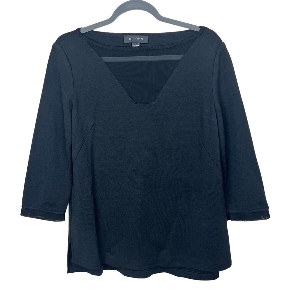 St John Women’s Black Top Mesh Small